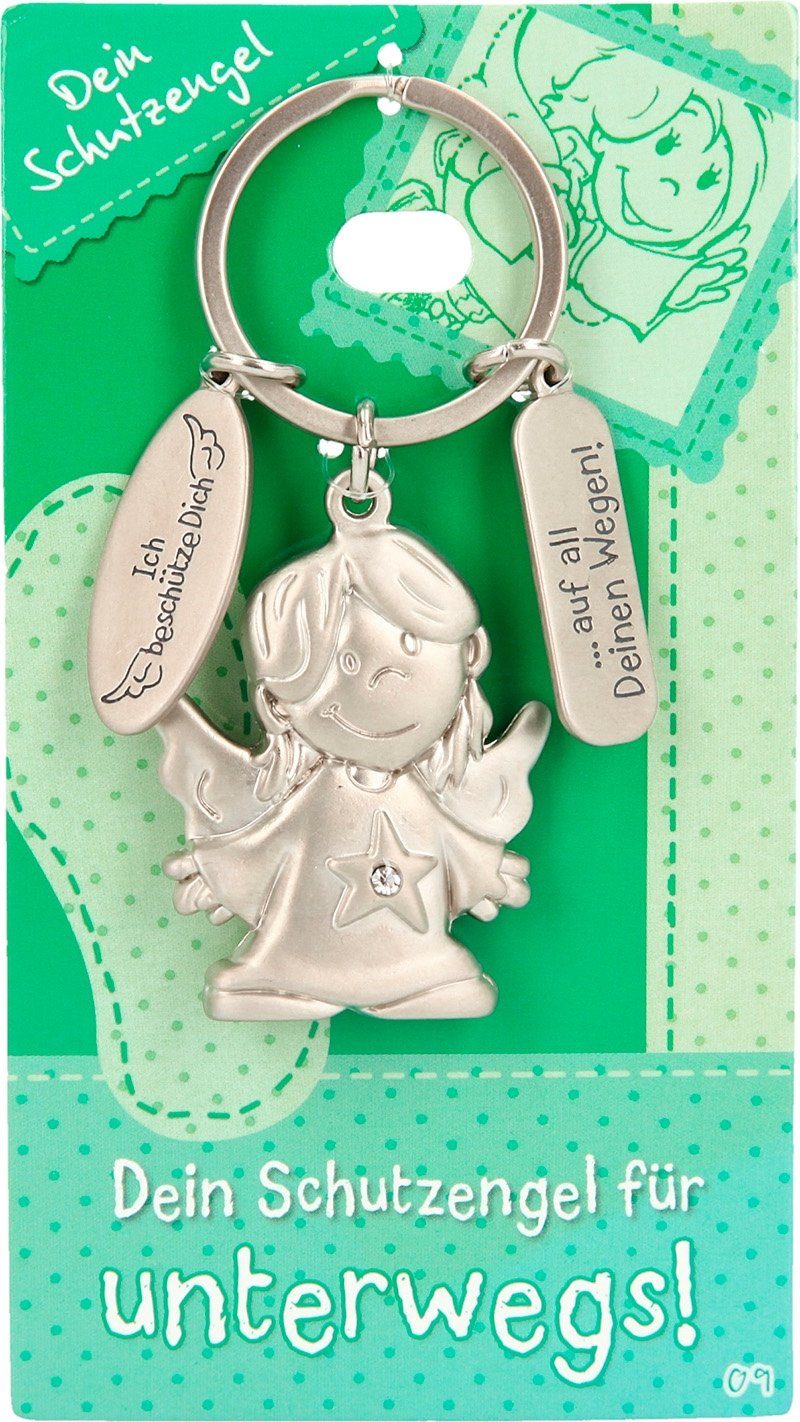 Depesche Schlüsselanhänger Schutzengel Engel Schlüsselanhänger mit Spruch "Ich beschütze Dich", auf all deinen Wegen