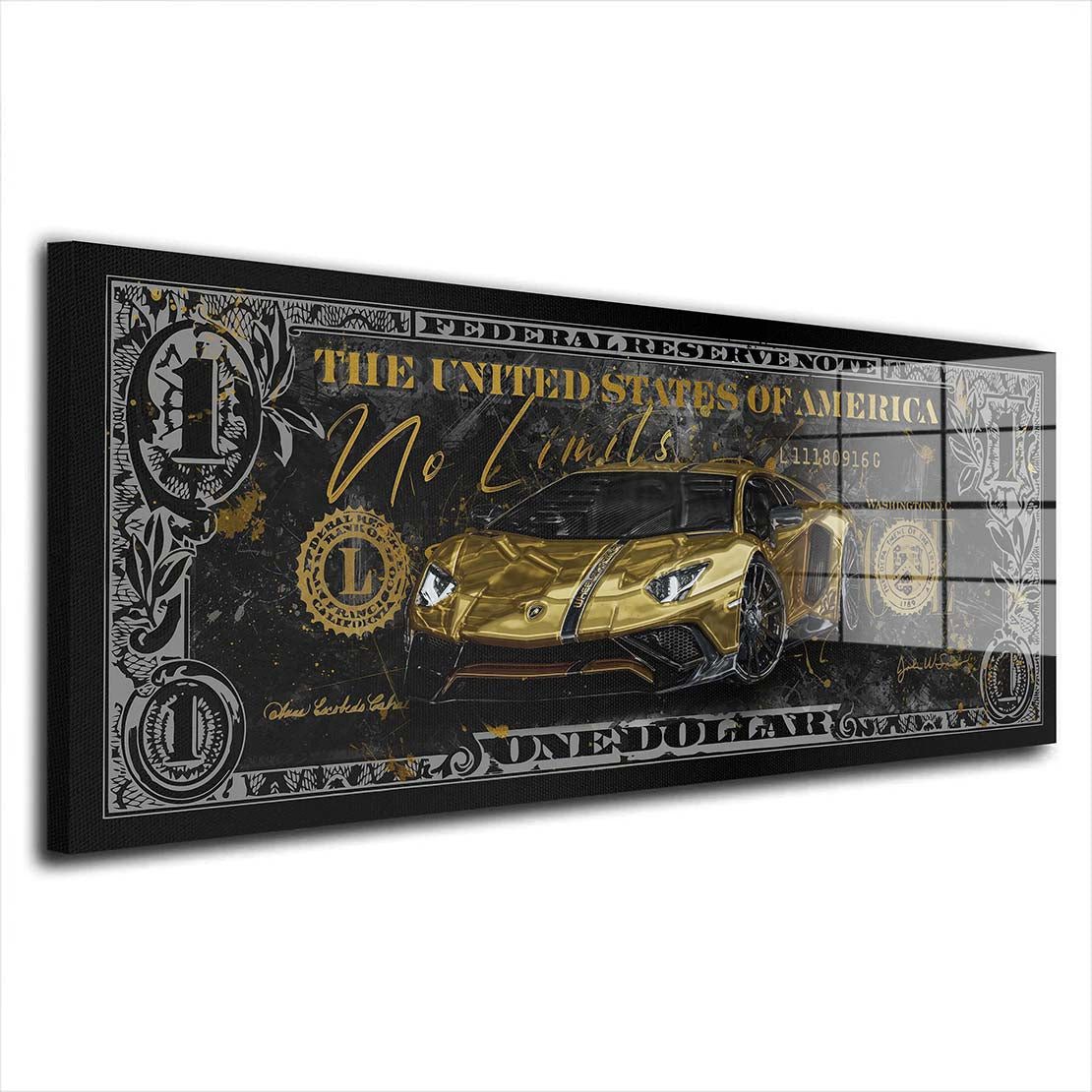 Artedinoi Acrylglasbild Lambo Motivation Sportwagen Acrylglas Wandbild Bild Wanddeko Wohnzimme