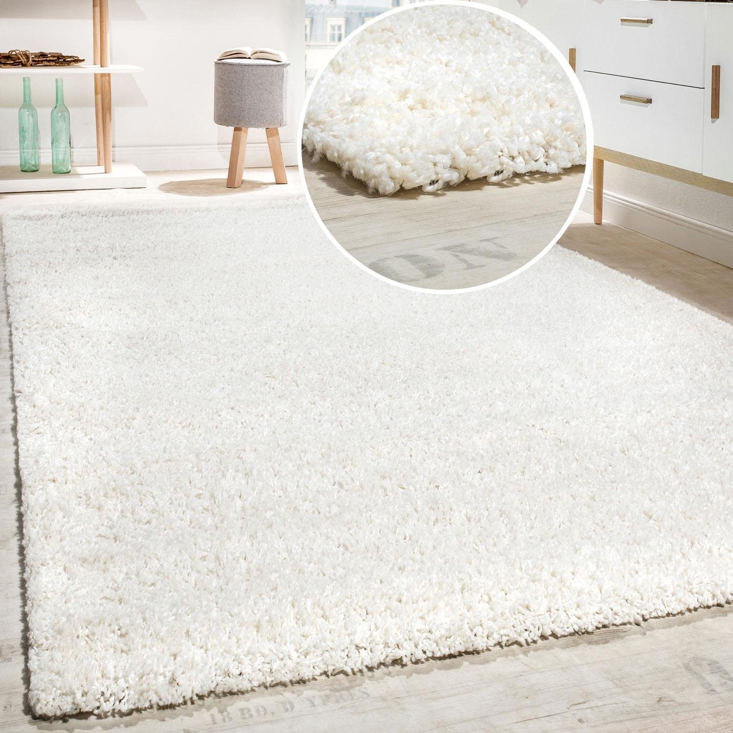 Paco Home Hochflor-Teppich Sky 250, rechteckig, Höhe: 34 mm, gewebt, Uni-Fa günstig online kaufen