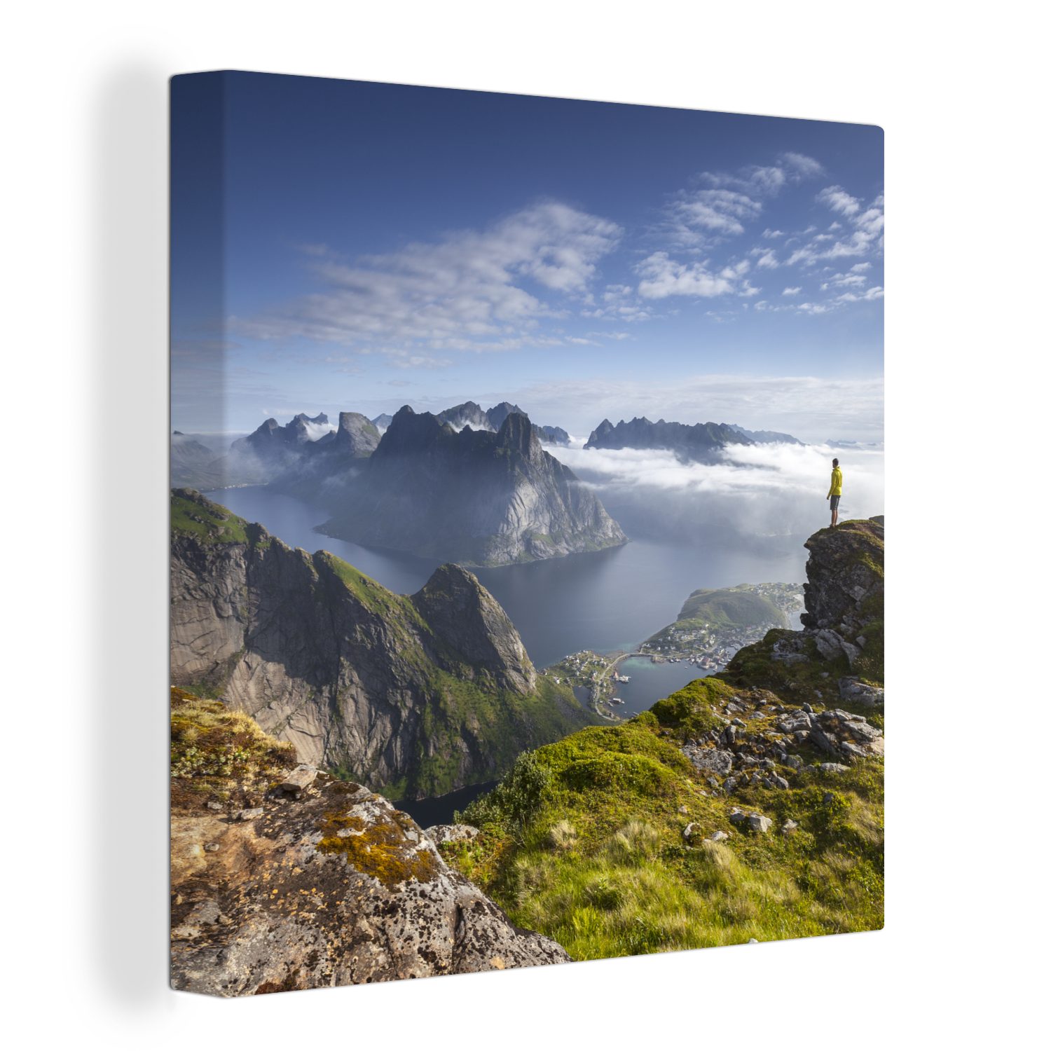 OneMillionCanvasses® Leinwandbild Sonnenaufgang in Norwegen, (1 St), Leinwand Bilder für Wohnzimmer Schlafzimmer