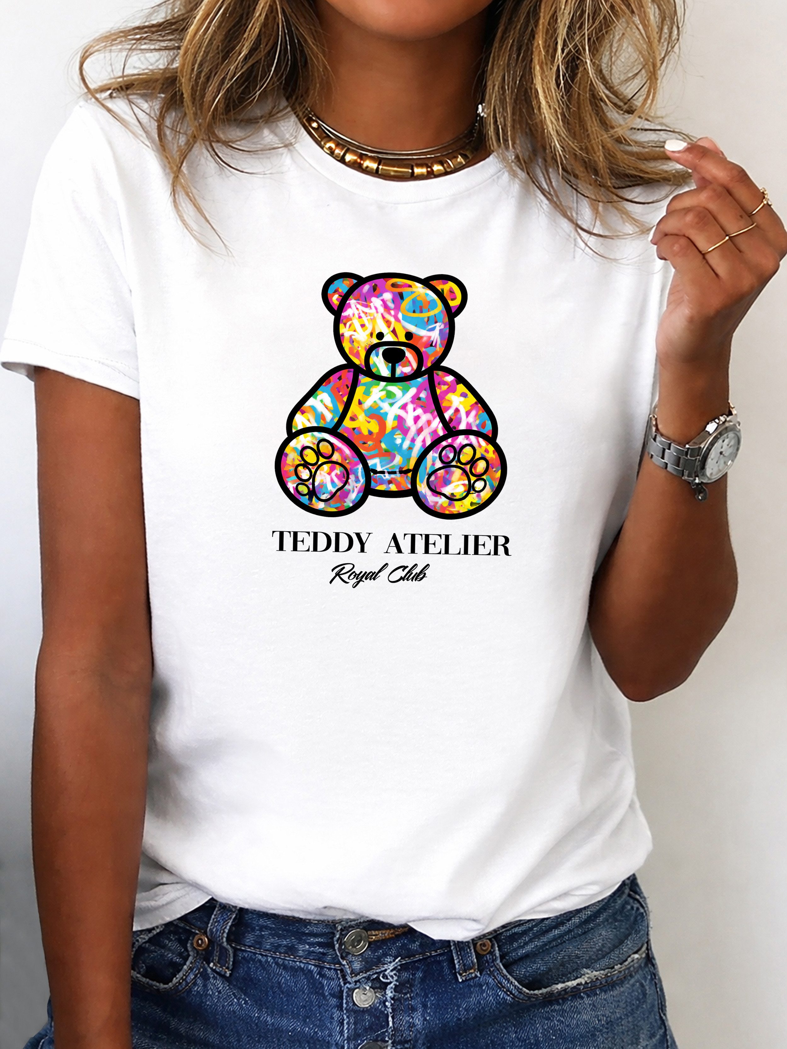 T-Shirt Damen Shirt Rundhals Basic "Bear"