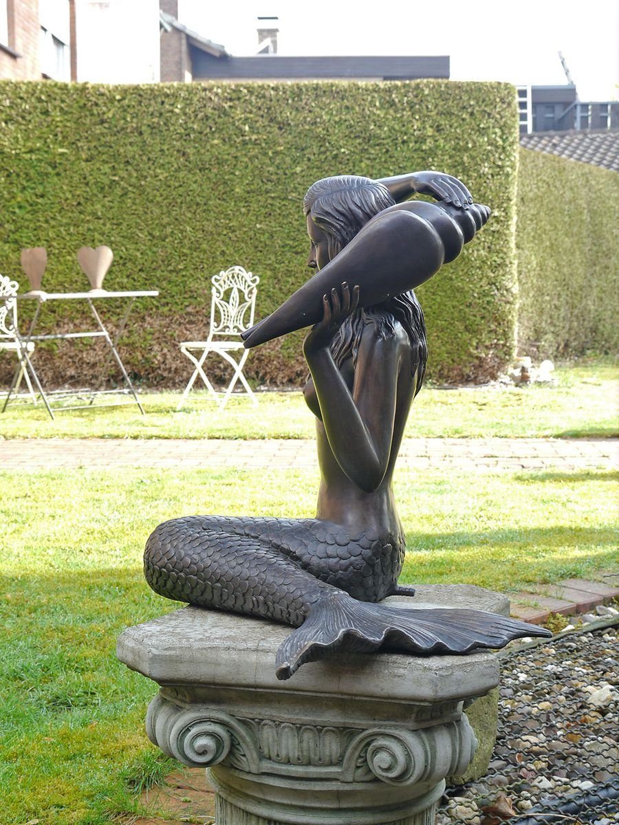 Dekoobjekt Wasserspeier Wasserspiel Bronze Meerjungfrau Figur AFG