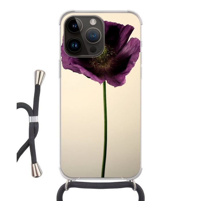MuchoWow Handyhülle Nahaufnahme eines violetten Mohns Handyhülle Telefonhülle Apple iPhone 14 Pro