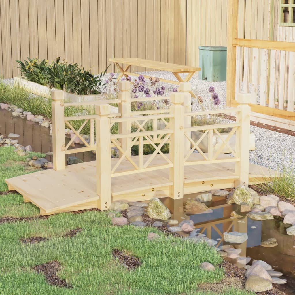 vidaXL Zierbrücke Gartenbrücke mit Geländer 150x67x56 günstig online kaufen
