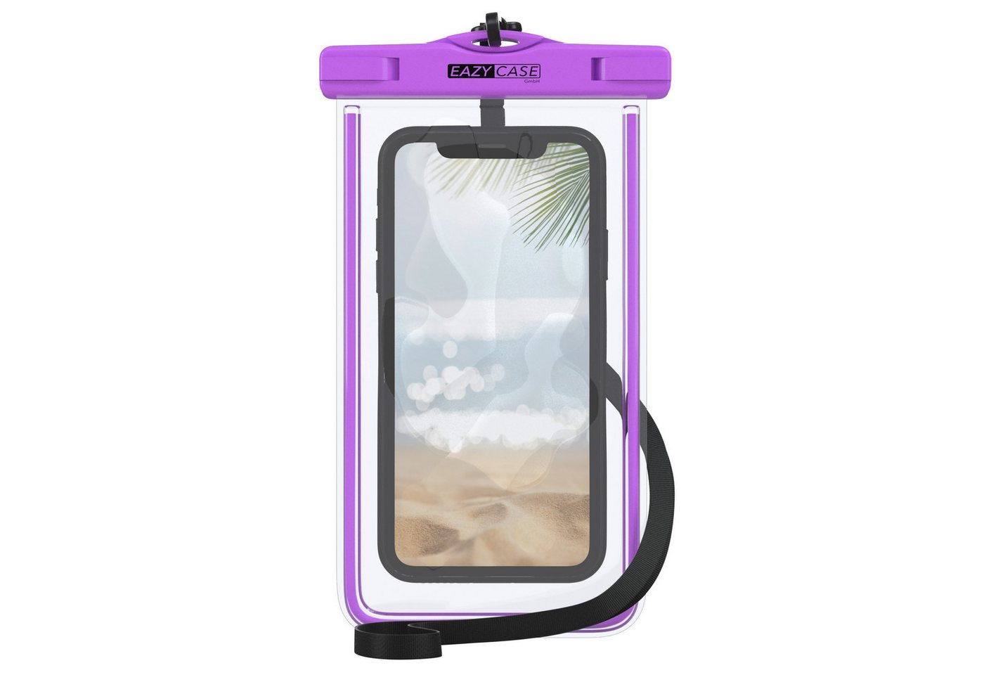 EAZY CASE Handyhülle Universale Unterwasser-Tasche für viele Modelle 3,5 - 6,7 Zoll, wasserdichte Handytasche Handyhülle wasserfest IPX8 Schutz Tasche Lila