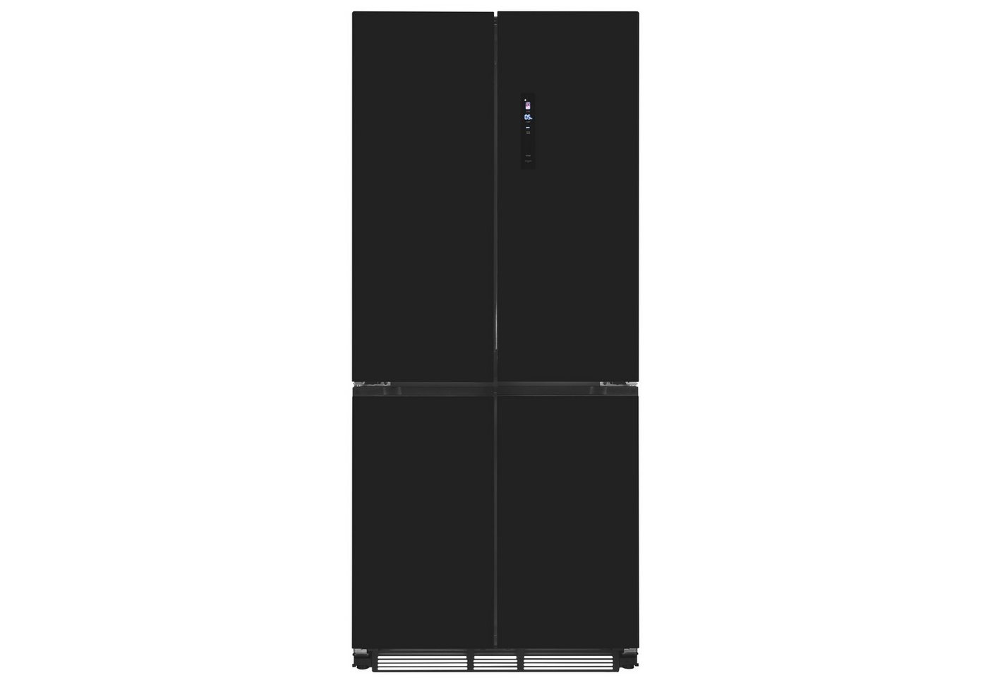 exquisit Multi Door EMD470-170-200E schwarz-glas, 193 cm hoch, 84 cm breit, Nie mehr abtauen – No-Frost & Umluft für perfekte Kühlung