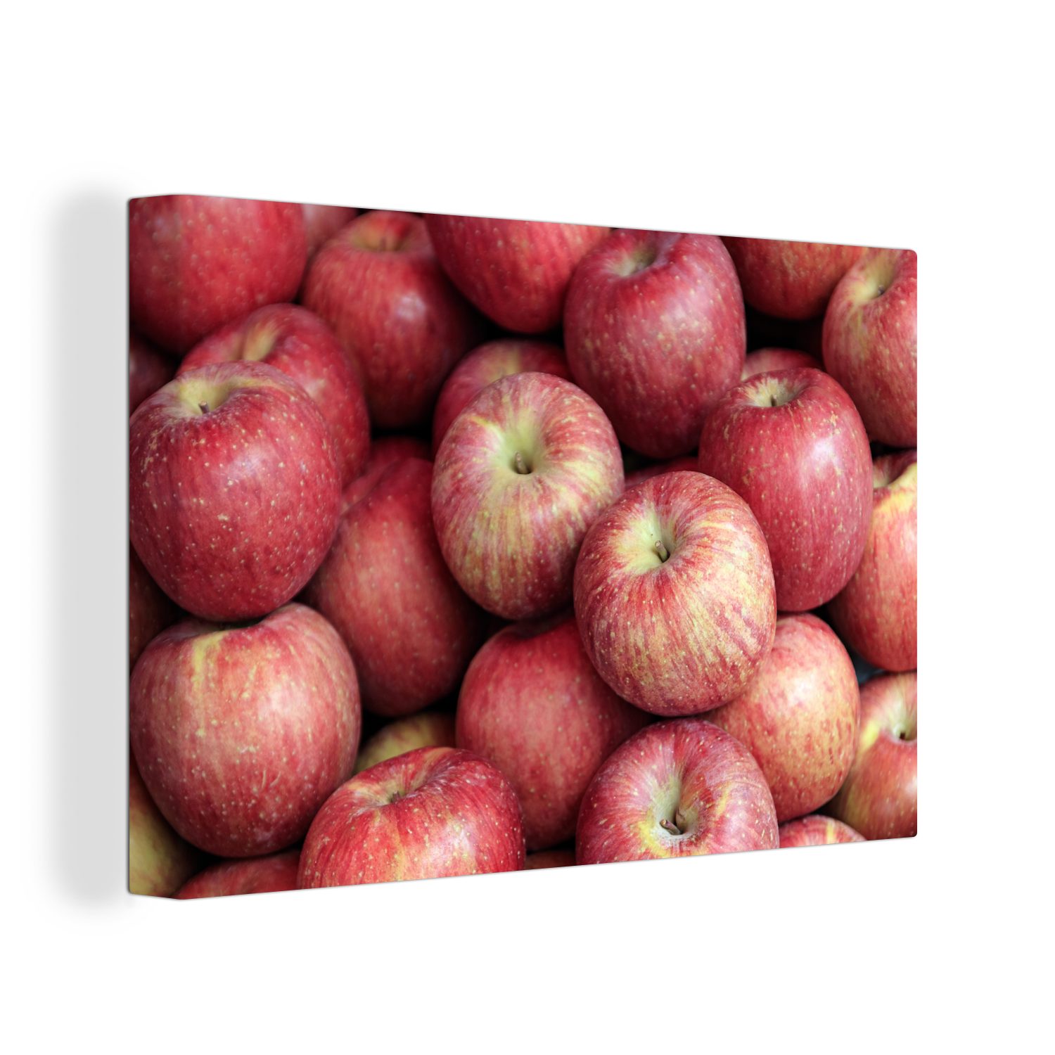 OneMillionCanvasses® Leinwandbild Apfel - Rot - Obst, (1 St), Wandbild Leinwandbilder, Aufhängefertig, Wanddeko, 30x20 cm