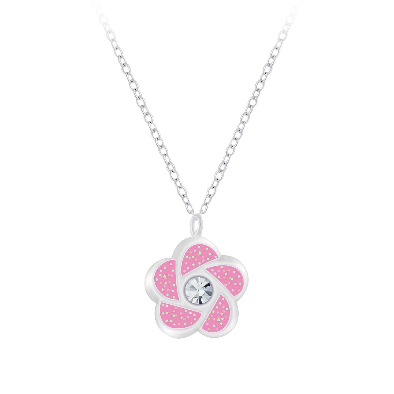 Silberkette Blumen Kinder Halskette 925 Silber