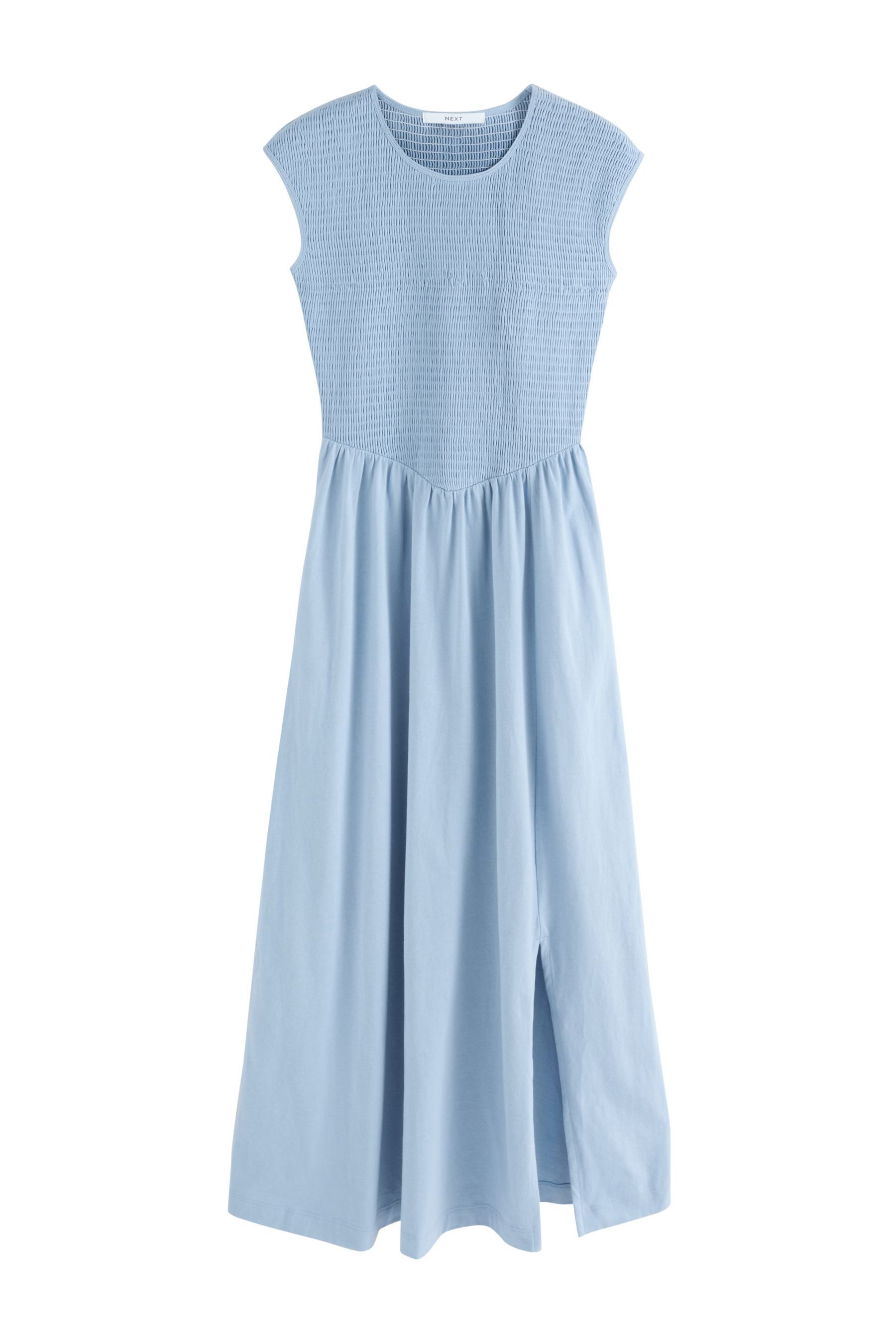 Next Midikleid Jersey-Midikleid mit gesmoktem Rumpf (1-tlg)