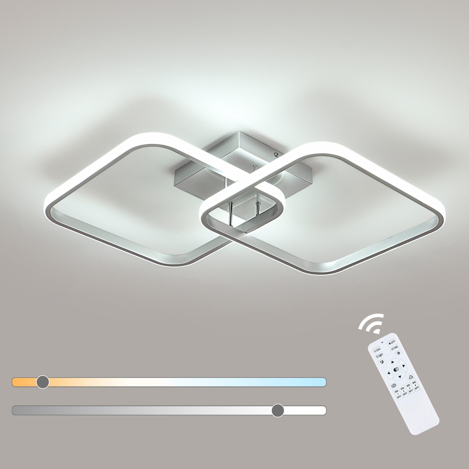 Goeco LED Deckenleuchte LED-Aluminiumlampe, quadratische Wohnzimmerlampe, günstig online kaufen