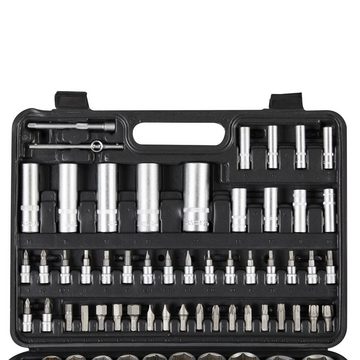 Arebos Werkzeugkoffer Steckschlüsselsatz, Steckschlüssel - Bitsatz (Set, 108 St)