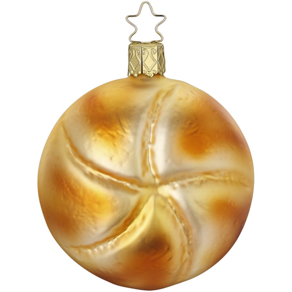 INGE-GLAS® Christbaumschmuck Frühstücksbrötchen 8,5cm (1-tlg), mundgeblasen, handbemalt