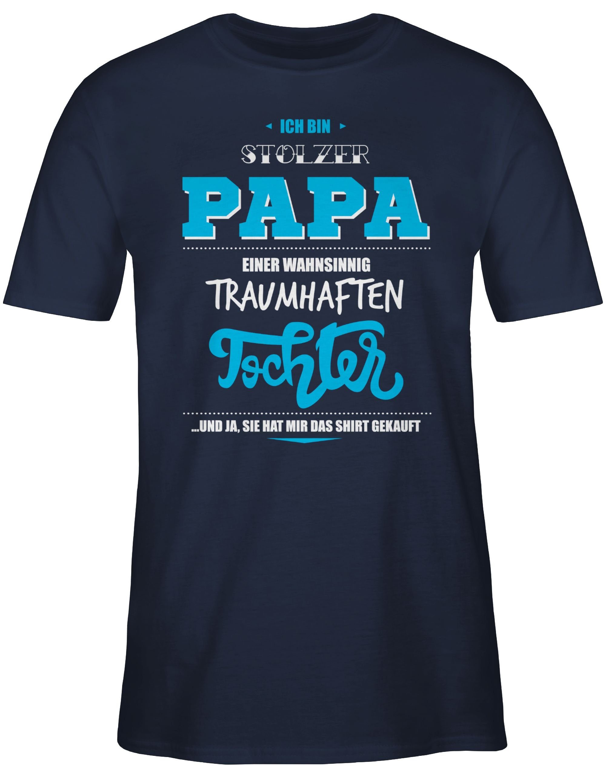 Papa traumhaften Papa Shirtracer für wahnsinnig T-Shirt Vatertag stolzer Ich einer 2 bin Geschenk Blau Navy Tochter