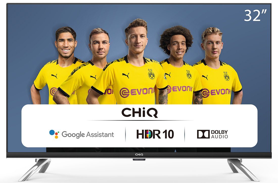 CHiQ L32H7A LED-Fernseher (80,00 cm/32 Zoll, HD, Smart-TV,  Android9.0,Google Assistant,Play store,Netflix,Youtube,Amazon prime  video,Dolby Audio,Chromecast built-in,Bluetooth5.0,Frameless,AI  Pont,HbbTV2.0,Google Smart Home,funktioniert mit dem Google ...