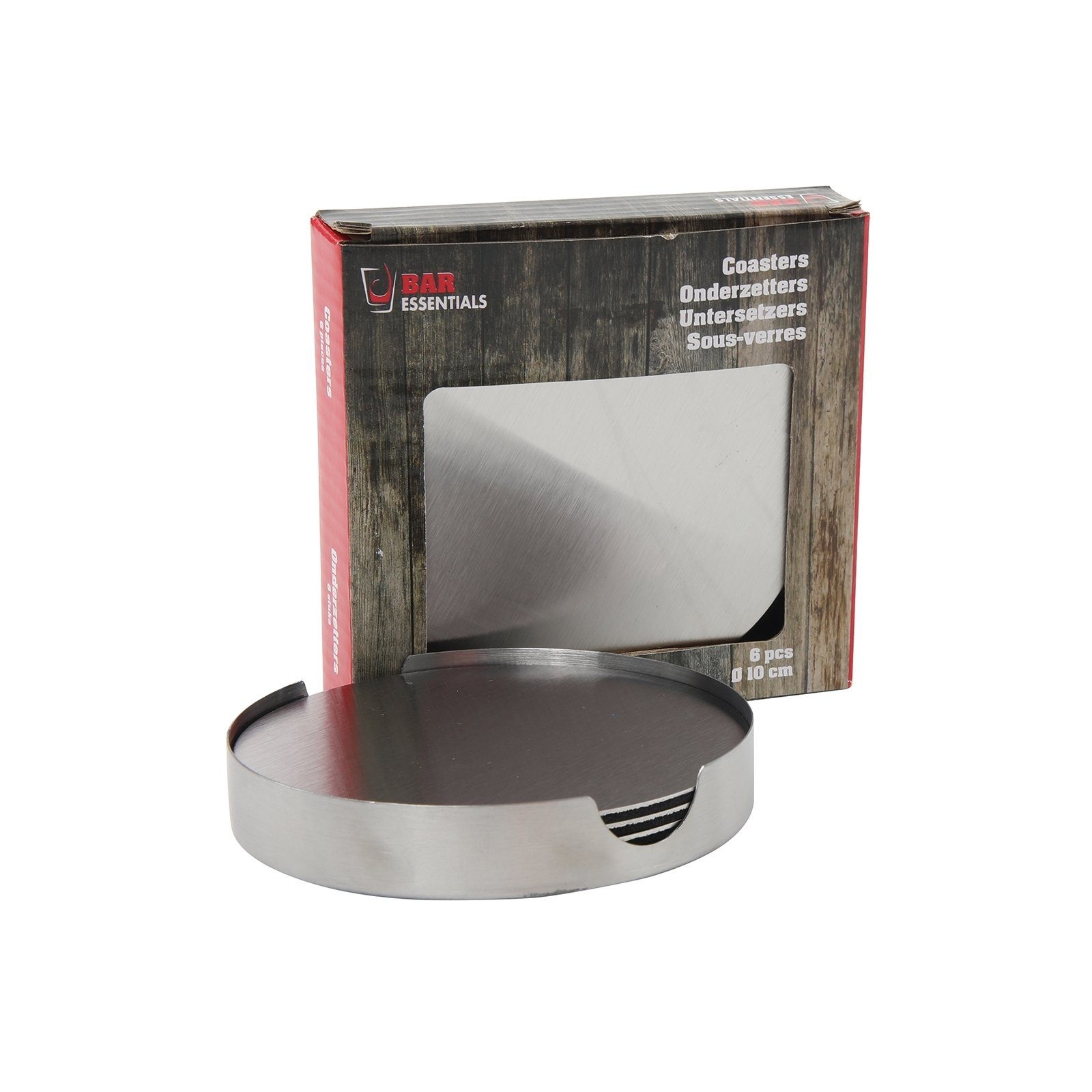 Neuetischkultur Glasuntersetzer Подставки 6er Set Edelstahl, Set, 7-tlg., Подставки для напитков Tischschutz