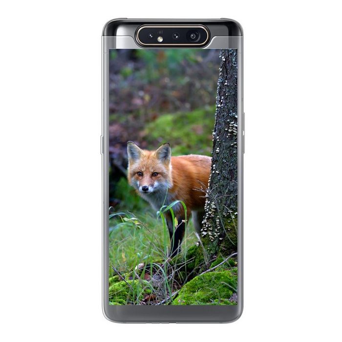 MuchoWow Handyhülle Fuchs - Baum - Waldtier - Herbst Phone Case Handyhülle Samsung Galaxy A80 Silikon Schutzhülle