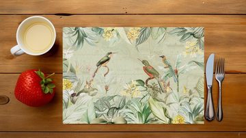 Platzset, "Tropische Eisvögel im Wilden Palmen Dschungel", raxxa, (Set, 2-St., Platzdecken)