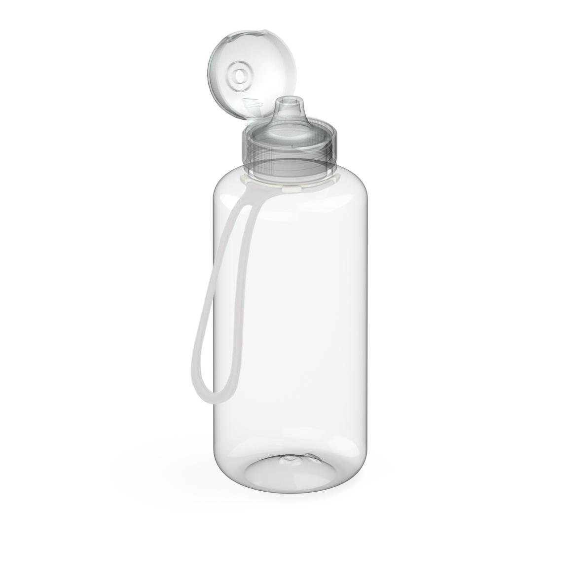 elasto Trinkflasche 1 L Wasserflasche "Sports" Tritanflasche mit Trägerband, Made in Germany, BPA-frei, Sportflasche, kohlensäurehaltige Getränke