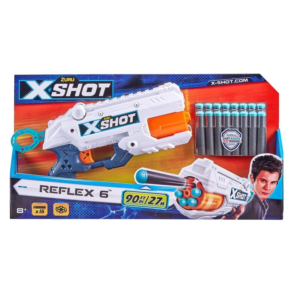 Zuru X-Shot Excel Reflex 6 Blaster 16 Schaumstoffdarts Schaumstoffpfeile Outdoor 