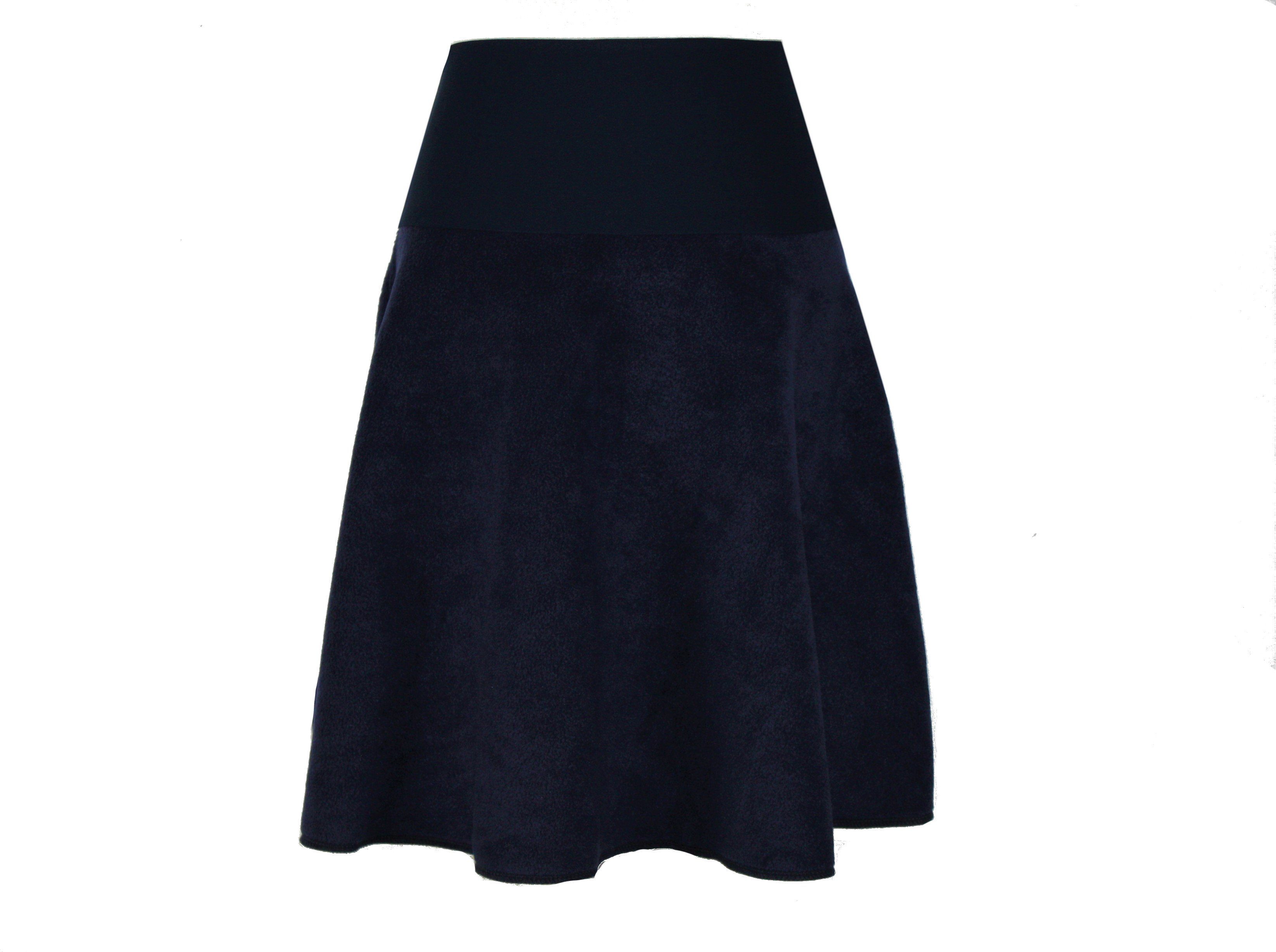 dunkle design A-Linien-Rock Fleece 57cm elastischer Bund günstig online kaufen
