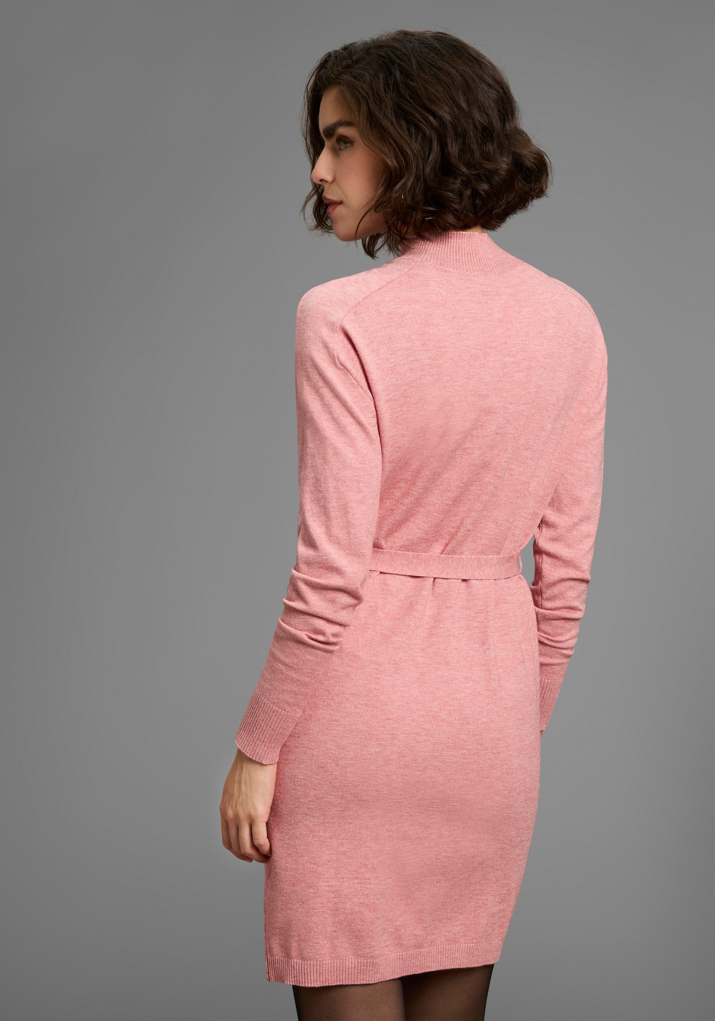 Laura Scott Strickkleid mit Bindegürtel und Stehkragen - NEUE KOLLEKTION günstig online kaufen