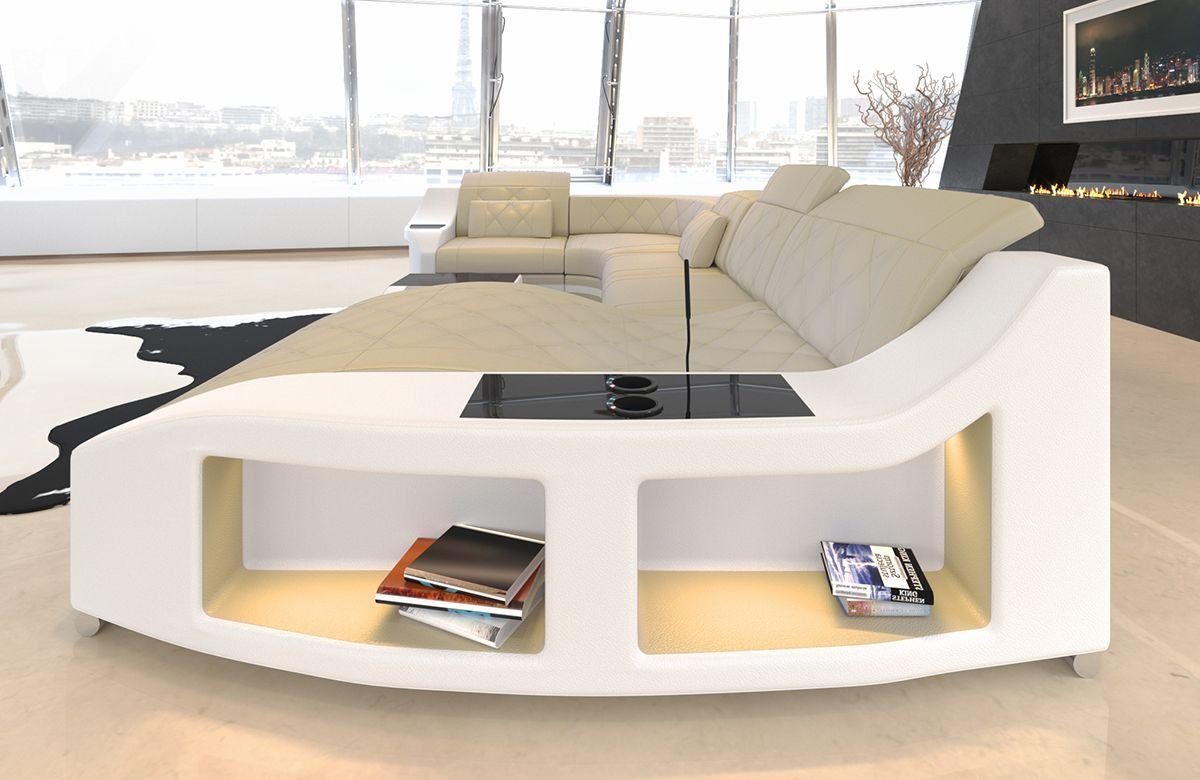 Sofa Dreams Wohnlandschaft Sofa Leder Swing U Form Ledersofa Ledercouch, Co günstig online kaufen