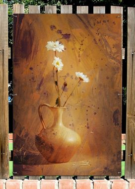 Wallario Sichtschutzzaunmatten Antike Vase mit Blumen