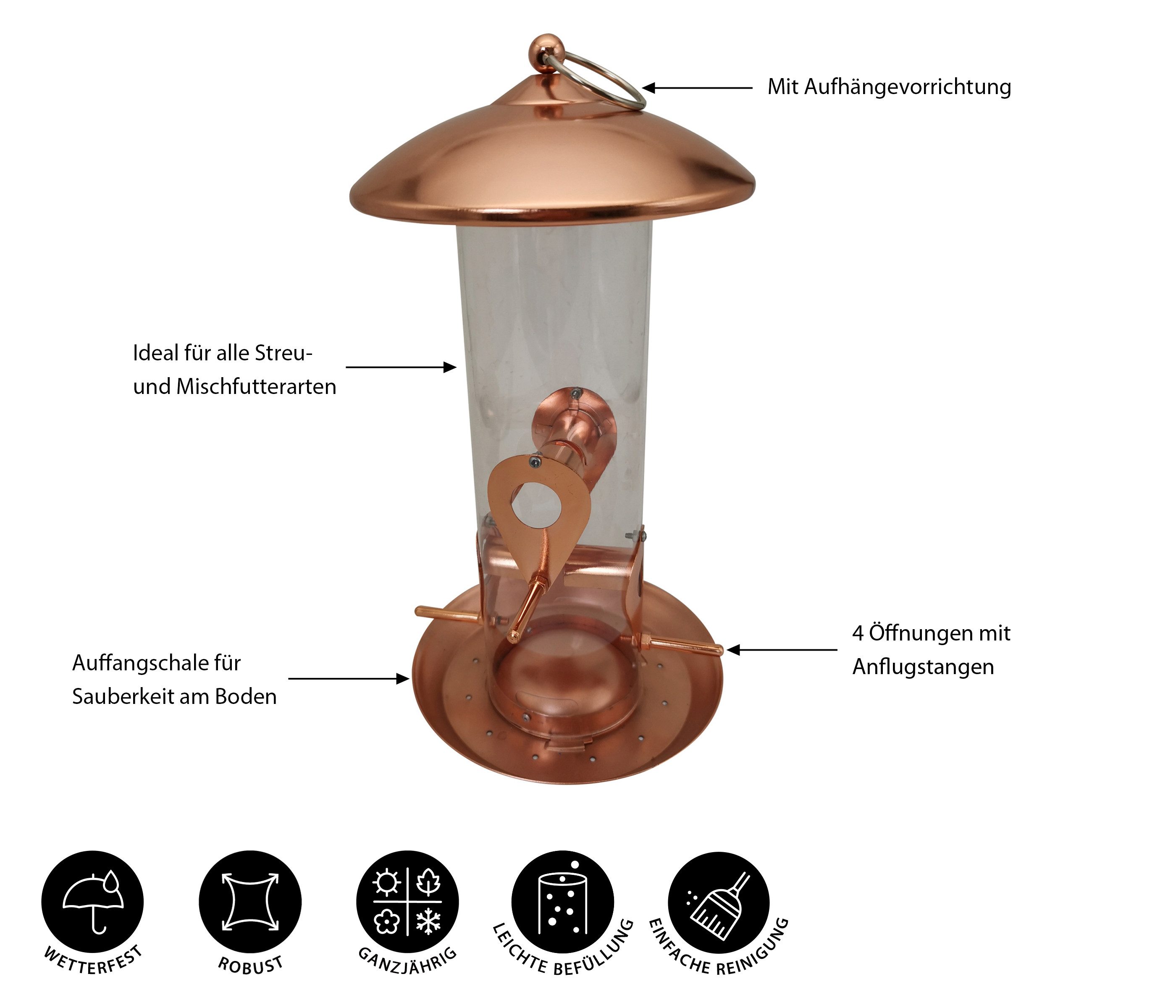 Dehner Vogelhaus Natura Wildvogel-Futtersäule Manon, Ø günstig online kaufen