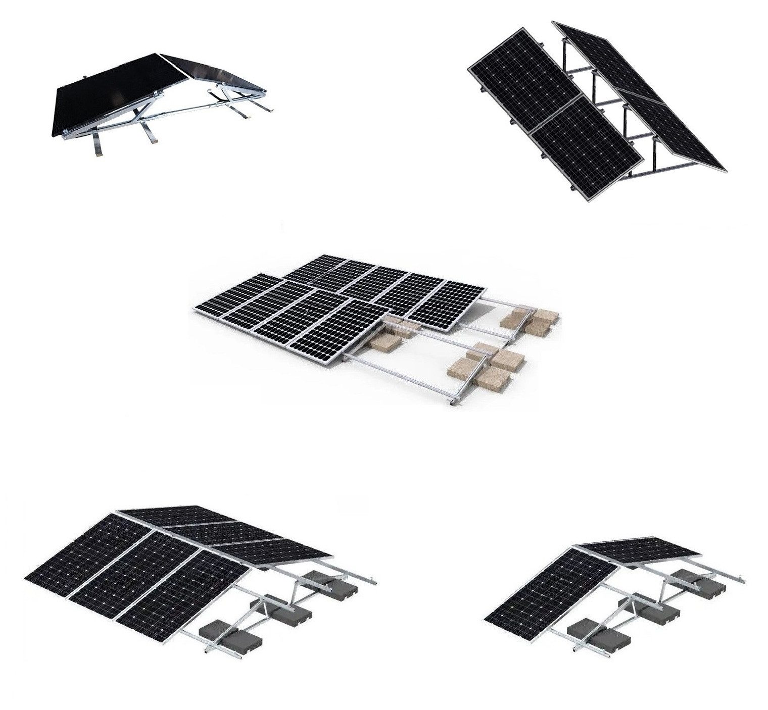 TZIpower Solarmodul-Halterung Solar PV Halterung Aufständerung Flachdach Balkonkraftwerk 10-40°, (Komplettset)