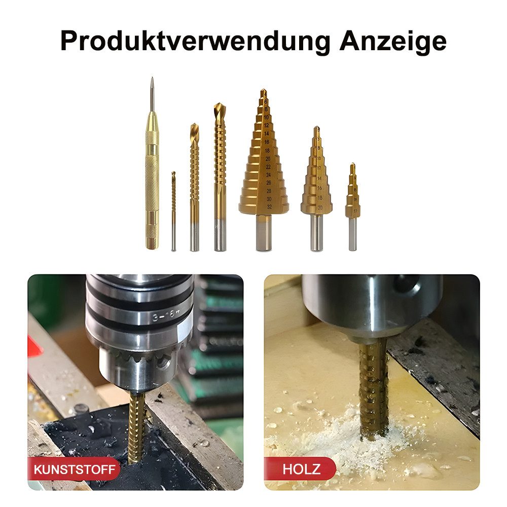 PODOFO Bohrersatz 7-teiliger Hochgeschwindigkeits-Reibahlen-Pagoden-Sägezah günstig online kaufen