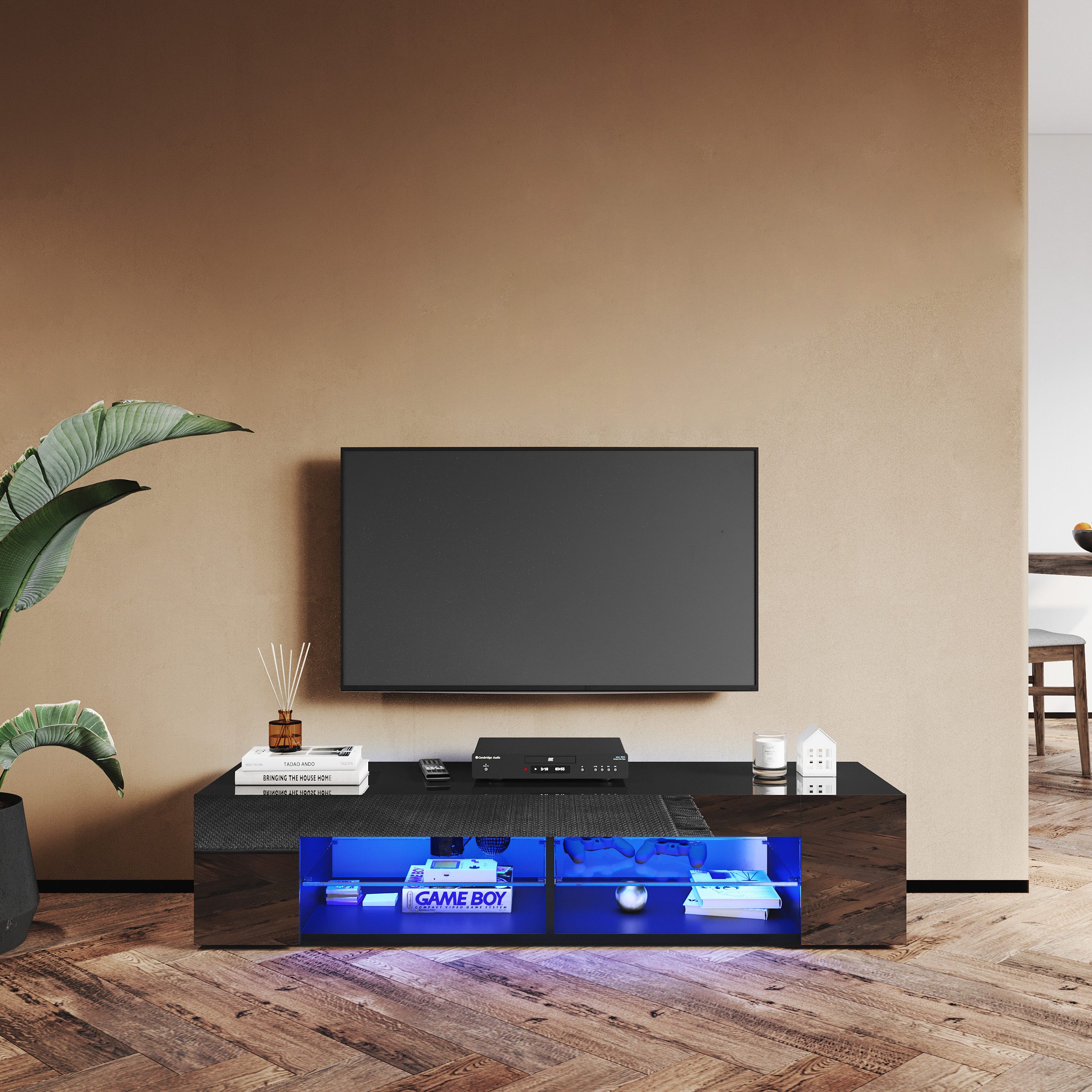 SONNI Lowboard TV Schrank schwarz/weiß, Lange günstig online kaufen