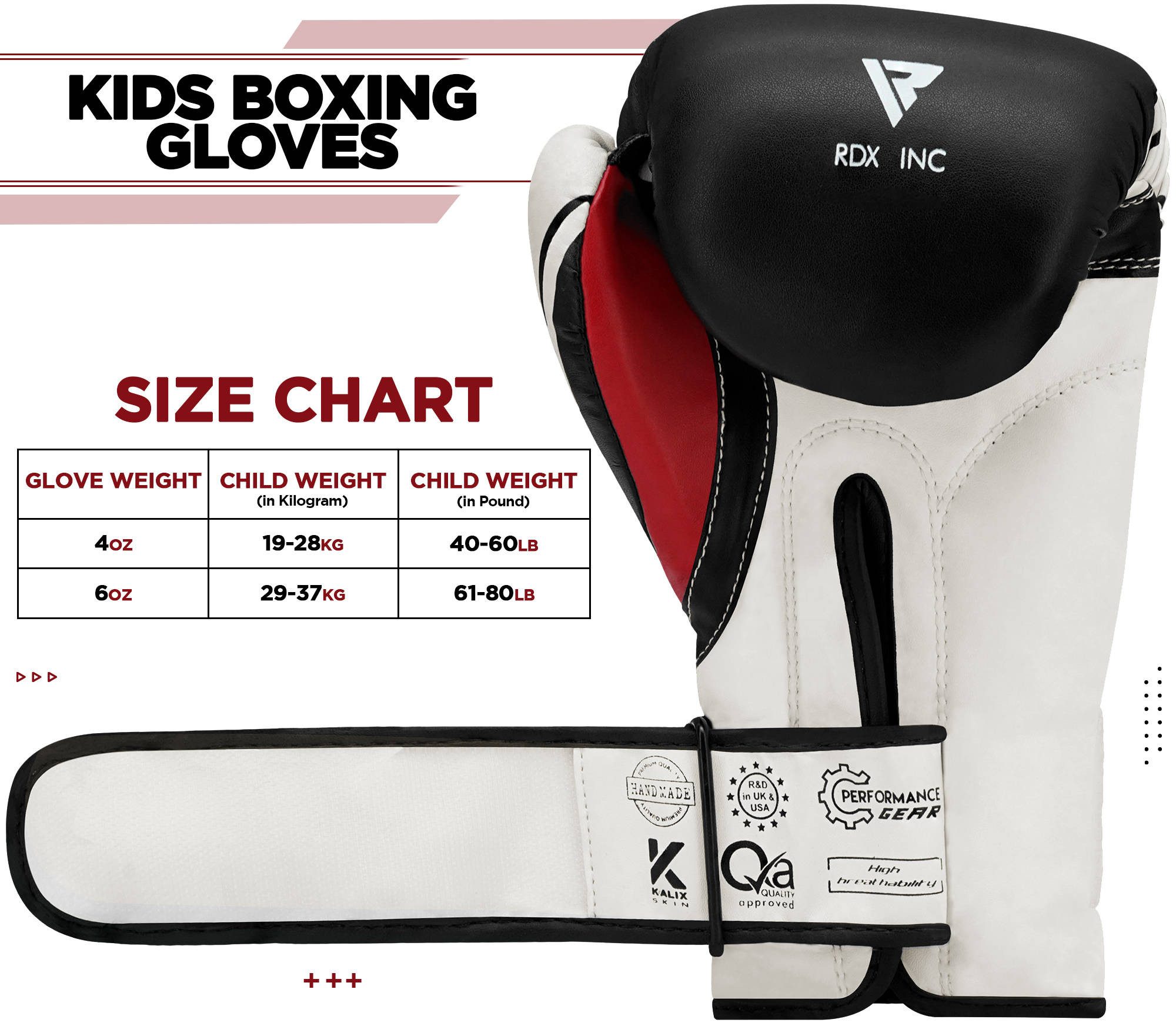 RDX Sports Kinderboxhandschuhe RDX Kinder Boxhandschuhe,Muay Thai Sparring MMA Kickboxen Kampf