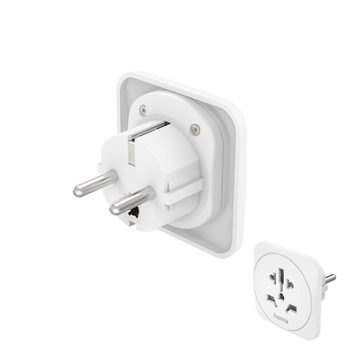 Hama Reiseadapter Typ E und F, 3 polig, universal, Welt nach Europa, Weiß Reiseadapter Typ EF (Konturenstecker)