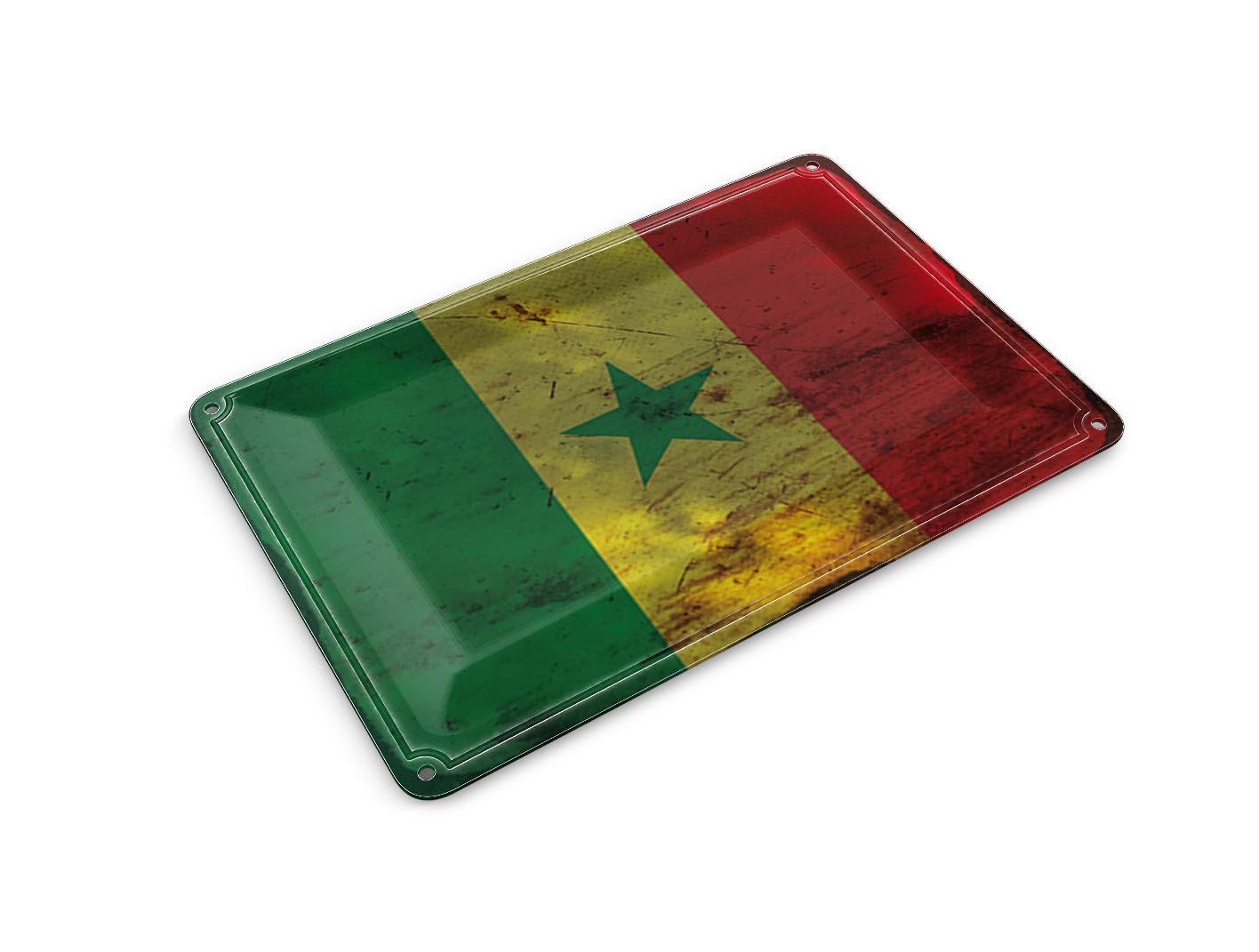 Femer GmbH Postkarte Flagge Senegal 14x10 cm Flag of Senegal Rost, unfrankiert