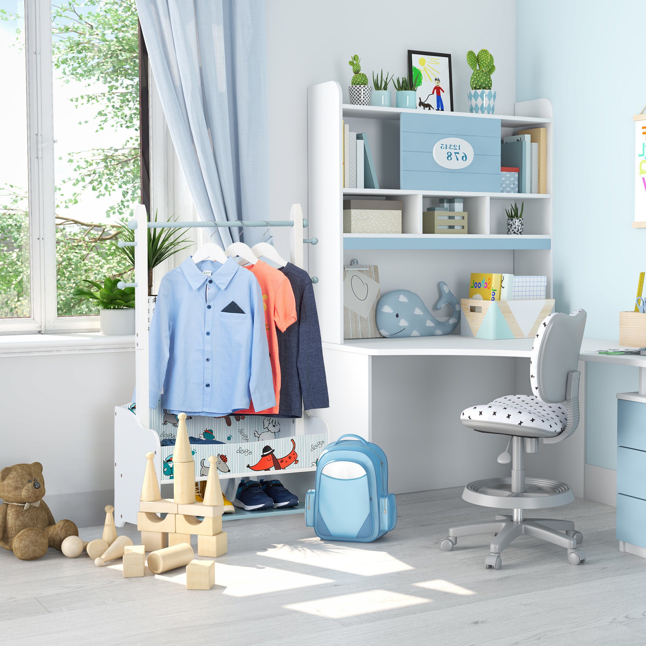 relaxdays Kleiderständer für Kinder Hunde-Motiv, (1 St) – Bild 5 von 5