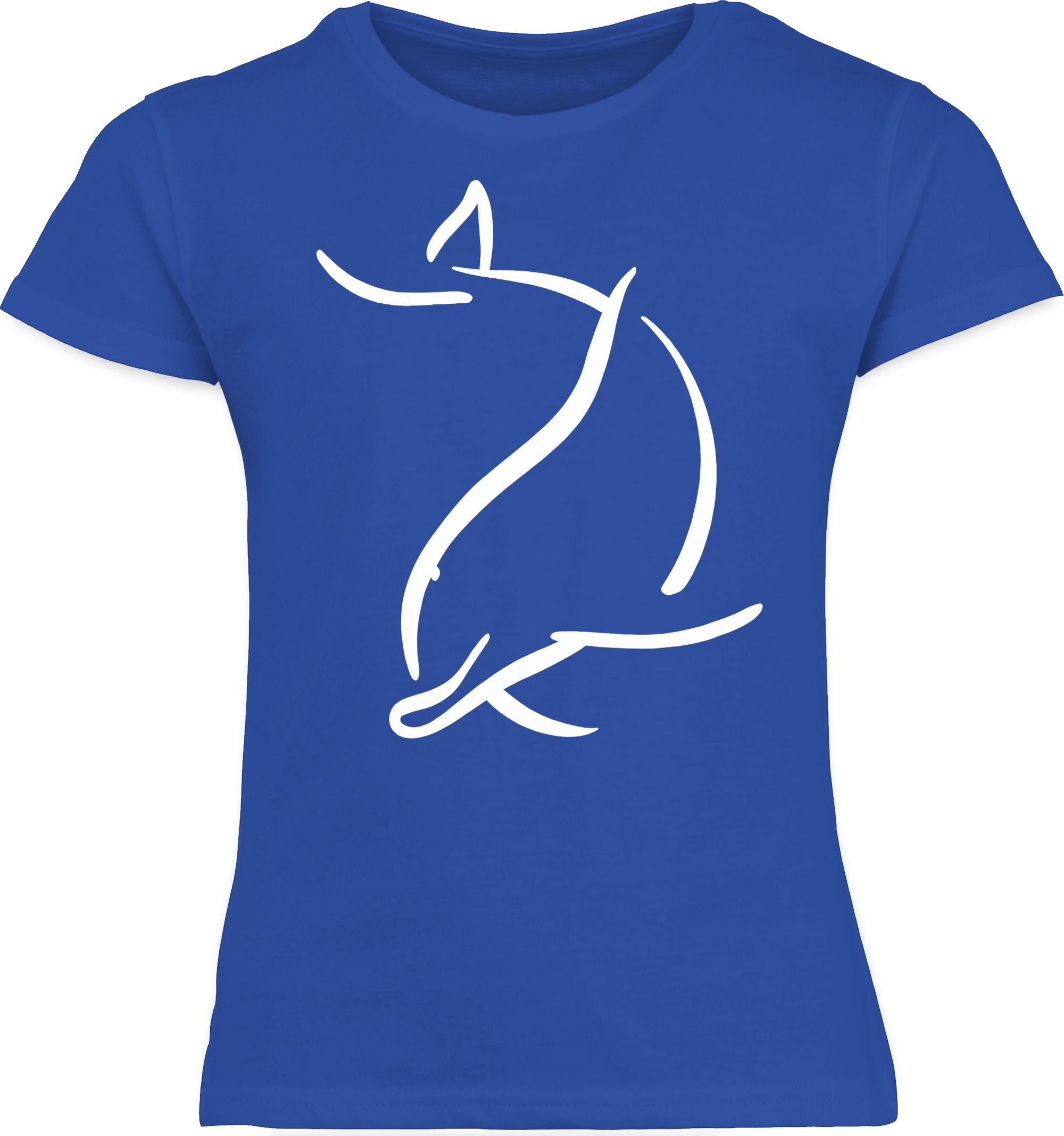 Shirtracer T-Shirt Simpler Delfin Print Royalblau Animal 2 Tiermotiv