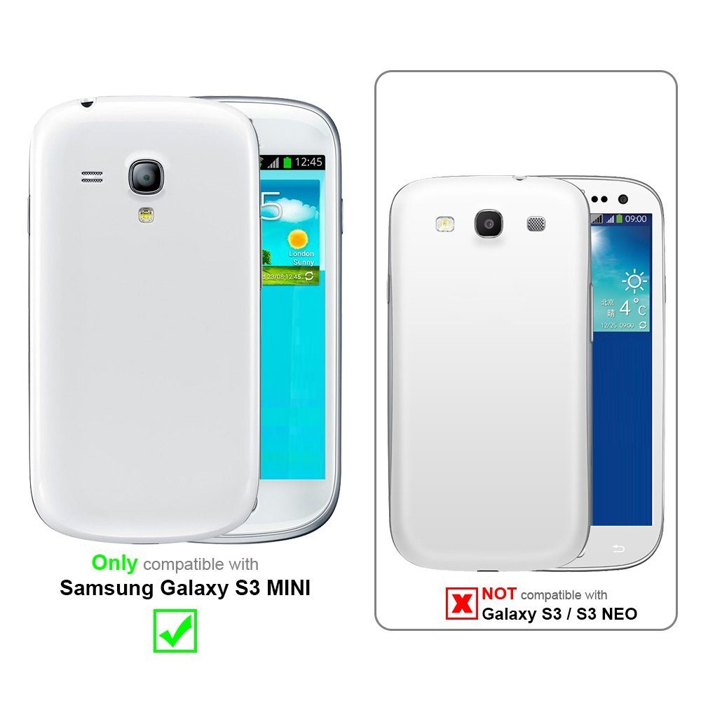 Cadorabo Handyhülle für Samsung Galaxy S3 MINI Hülle Samsung Galaxy S3 MINI, Hülle Schutzhülle mit Standfunktion, Magnetverschluss und Kartenfach