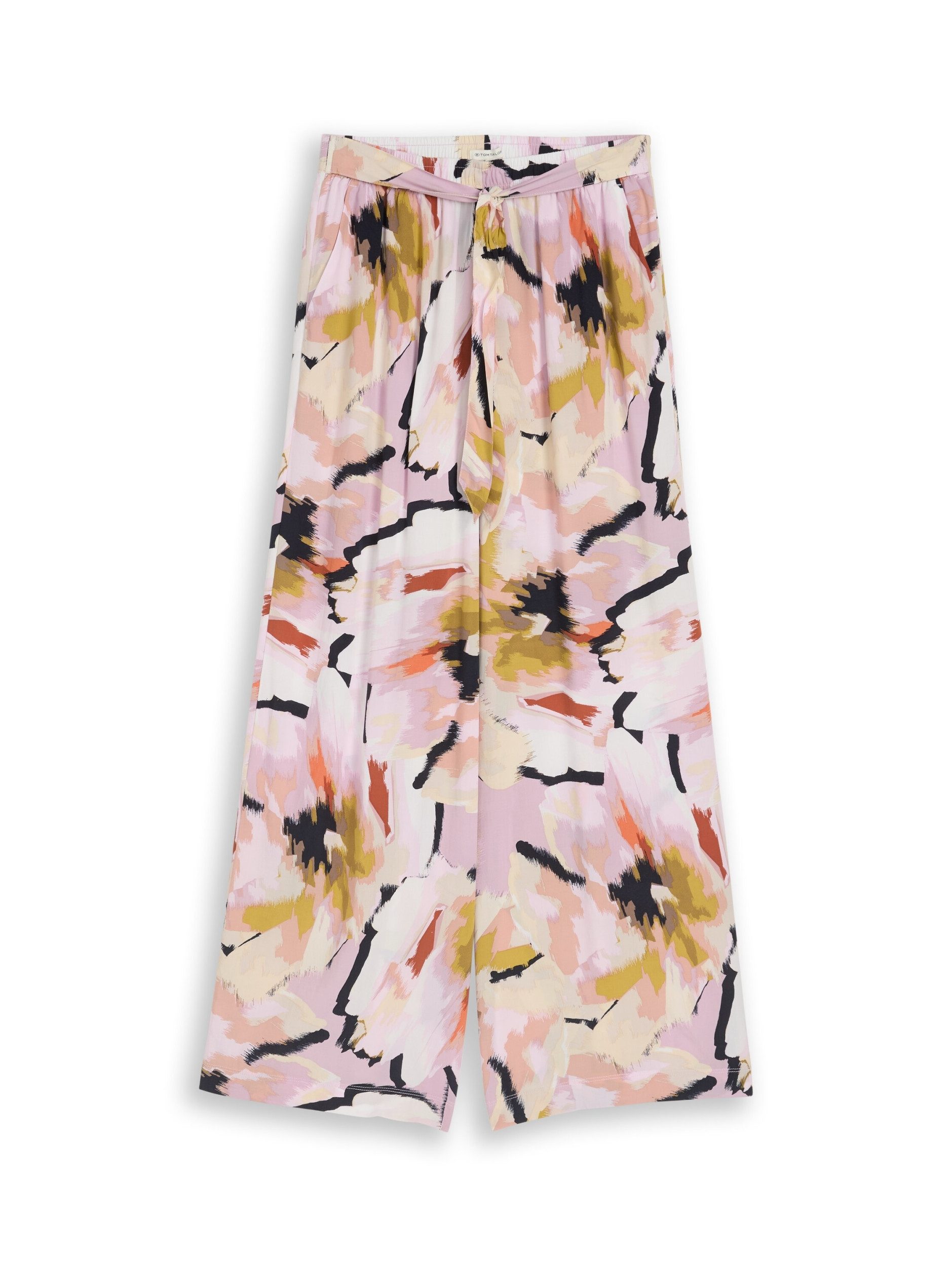 TOM TAILOR Chinos loose fit palazzo pants big abstract flower print