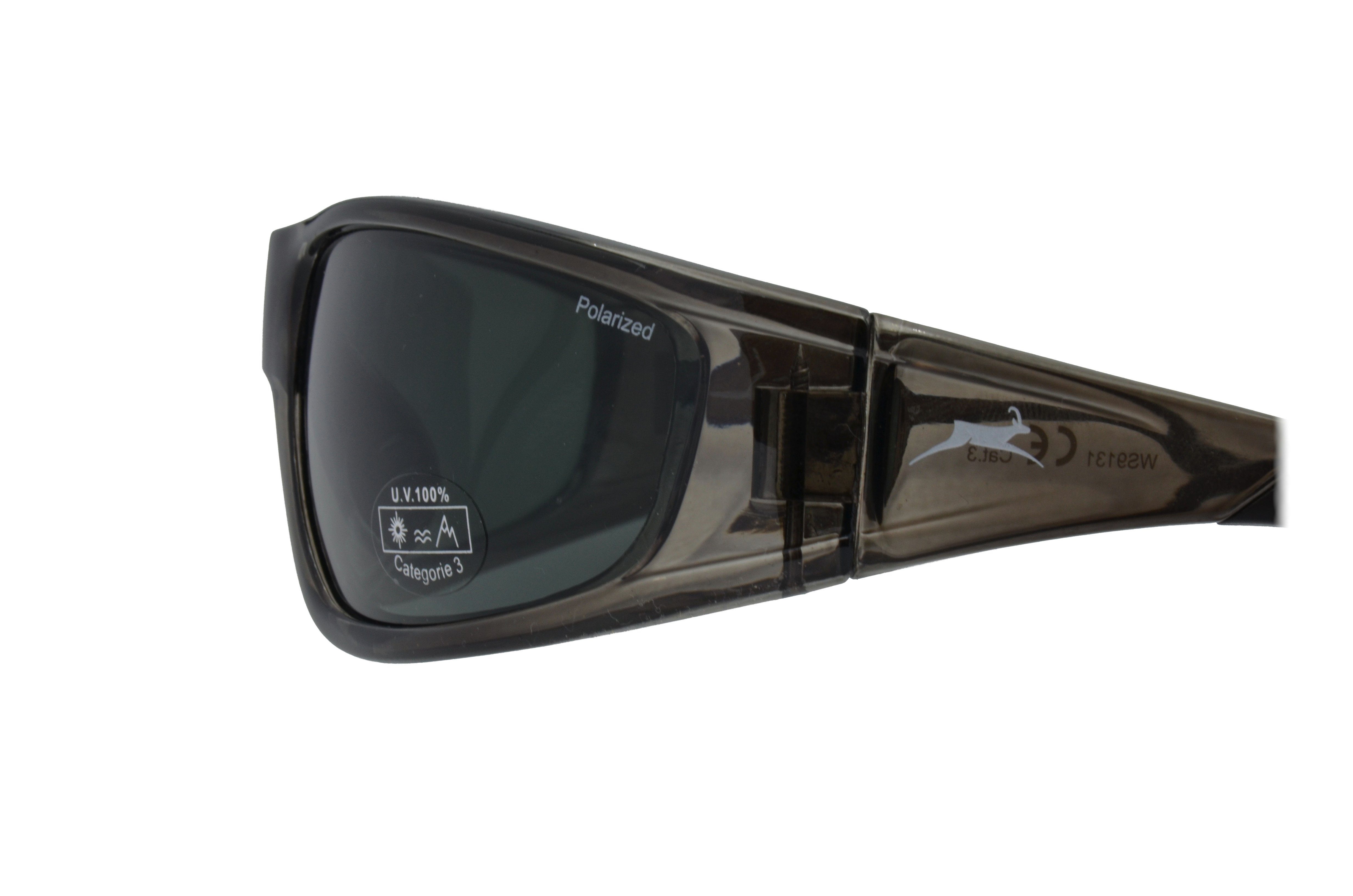 WS9131 Damen braun, Herren Skibrille Sportbrille polarisiert grau-transparent, Unisex, Gamswild Sonnenbrille Fahrradbrille