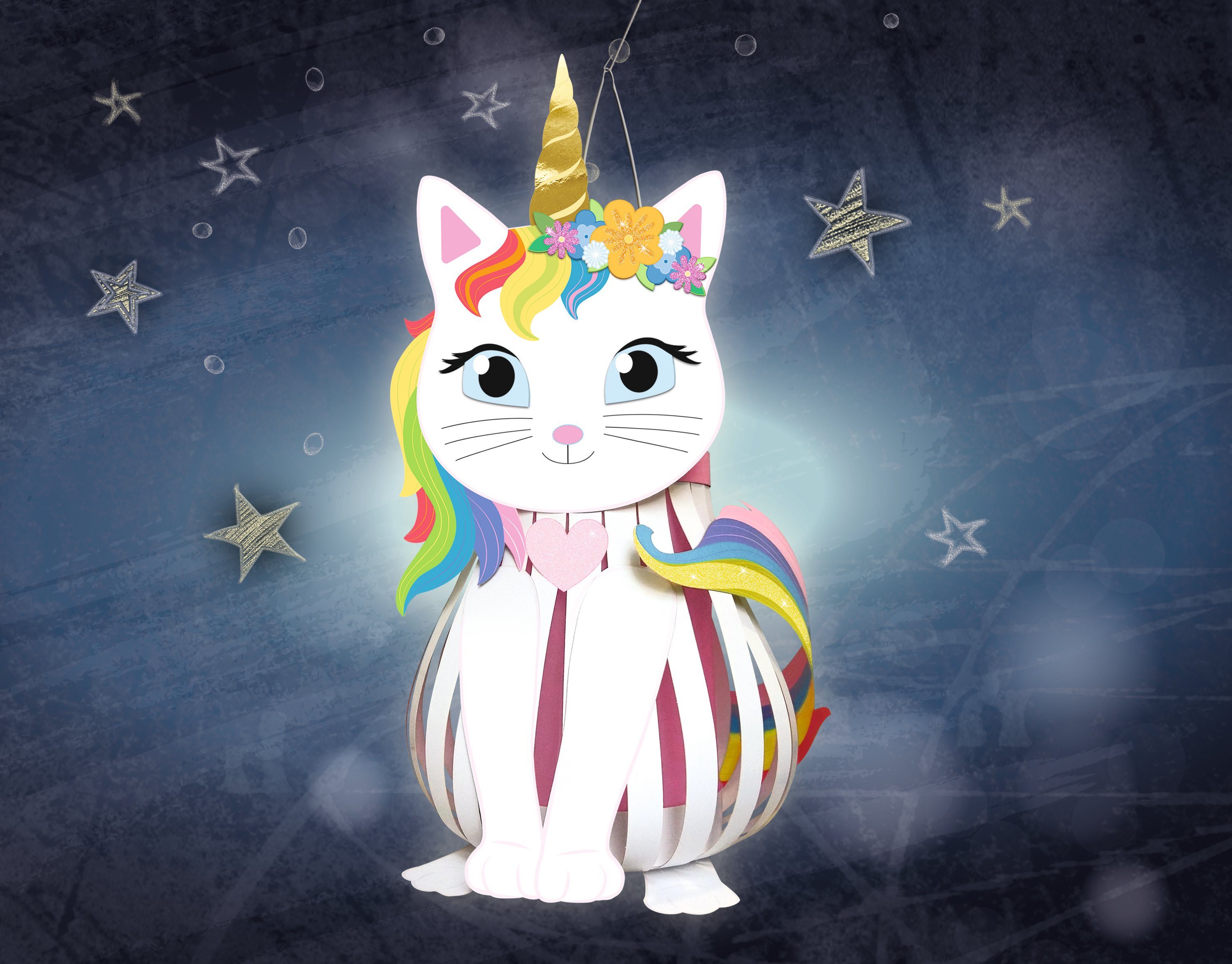 Ursus - Ludwig Bähr Papierlaterne Kittycorn, Mit Bastelanleitung günstig online kaufen