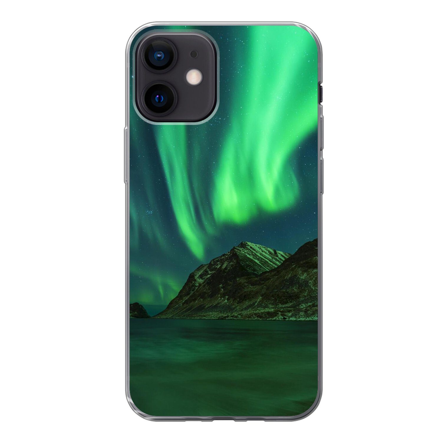 Handyhülle für Apple iPhone 12 Nordlichter - Sternenhimmel - Norwegen