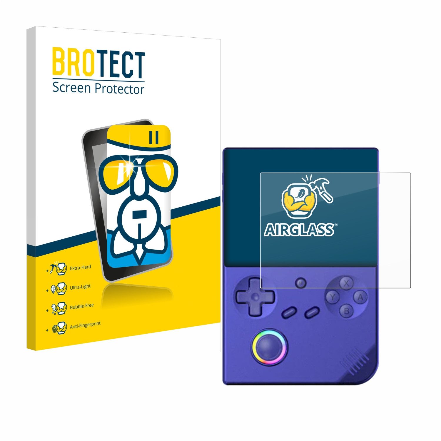 BROTECT Displayschutzglas Folie für Anbernic RG40XXV, Schutzfolie Glas Panzer Display Schutz klar