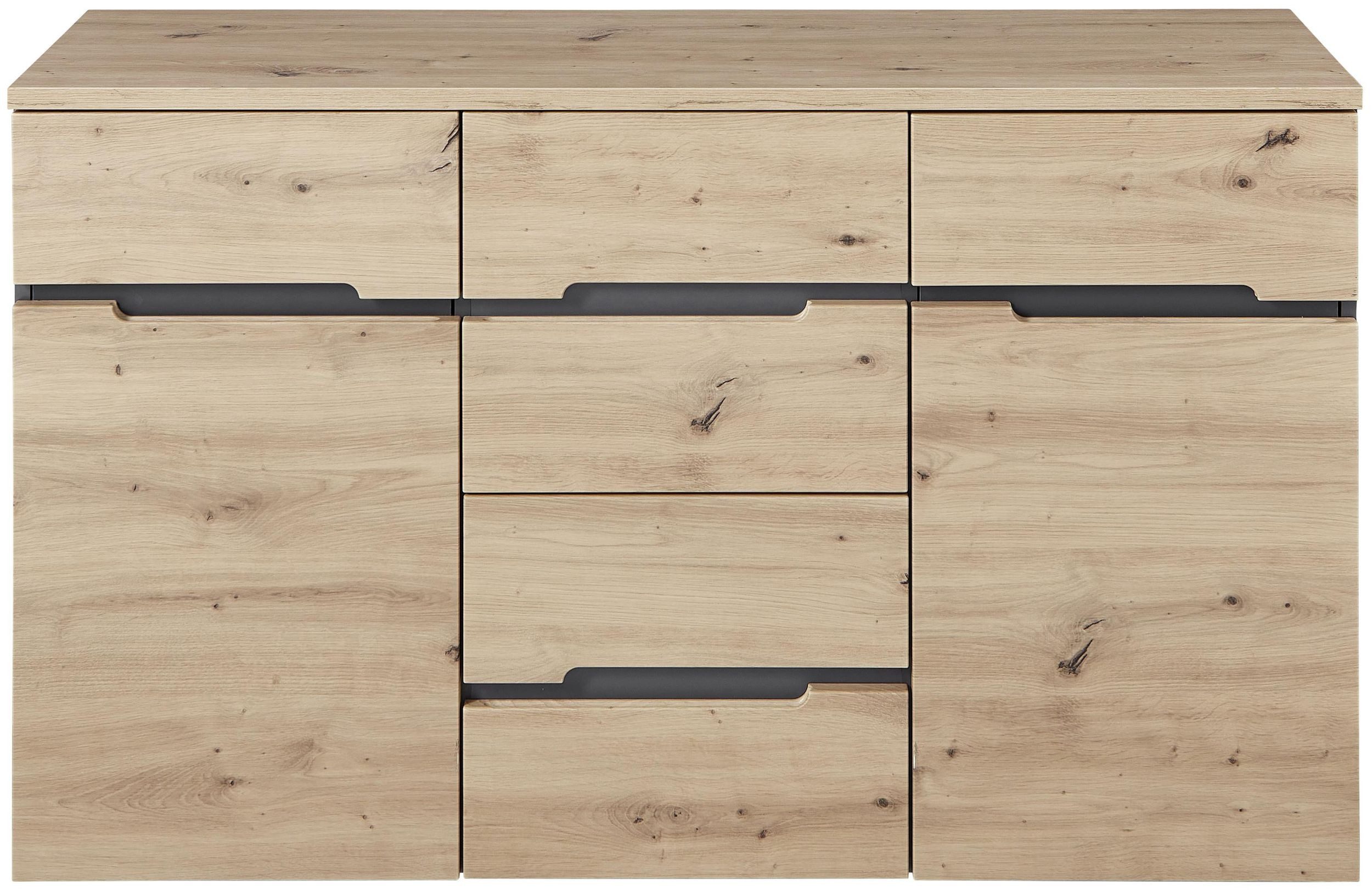 Innostyle Mehrzweckschrank Kommode MEMPHIS GH27 2-türig Artisan Eiche Graphit Nachbildung