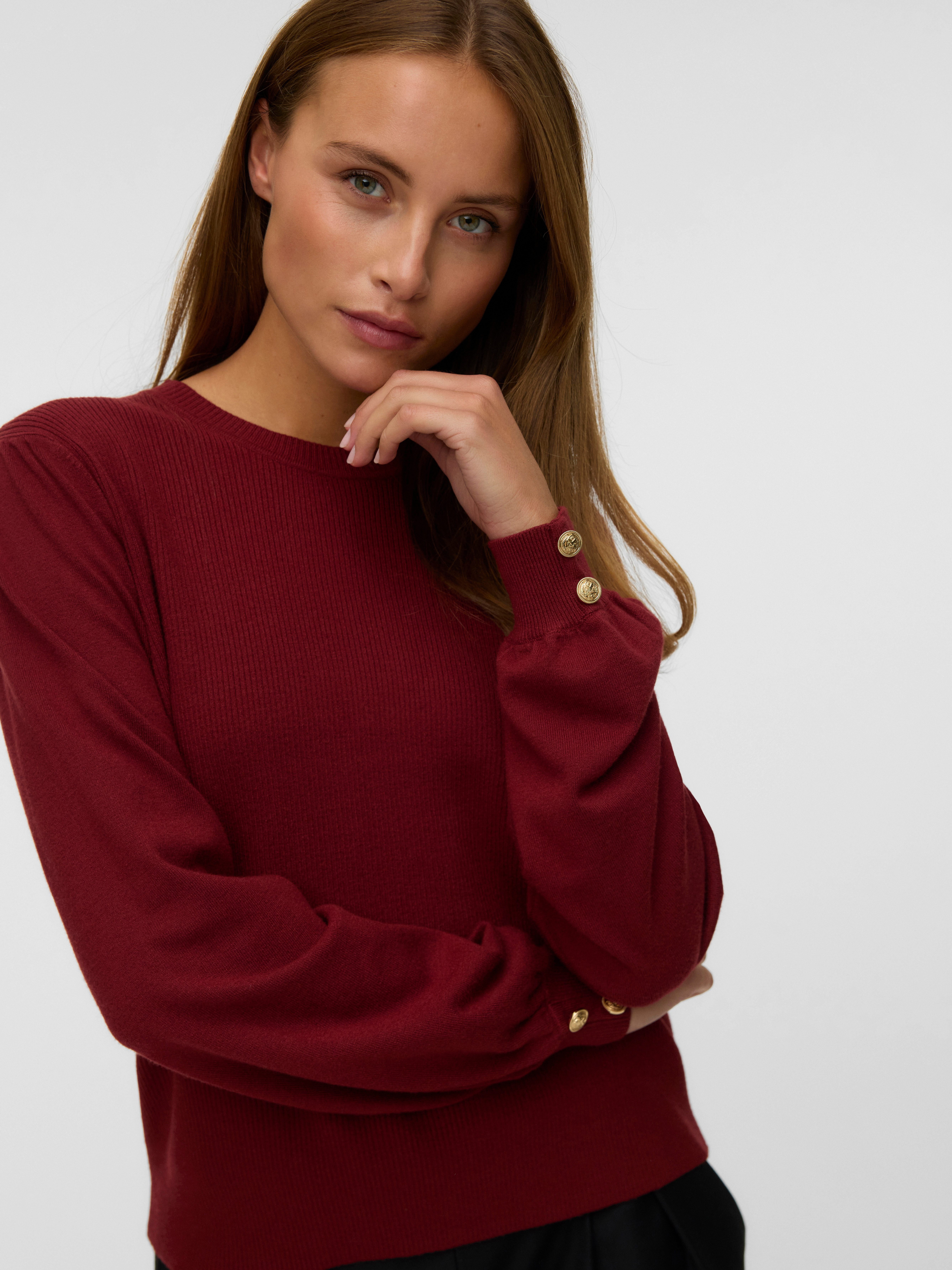 Vero Moda Strickpullover VMHOLLYKARIS LS O-NECK PULLOVER BOO günstig online kaufen