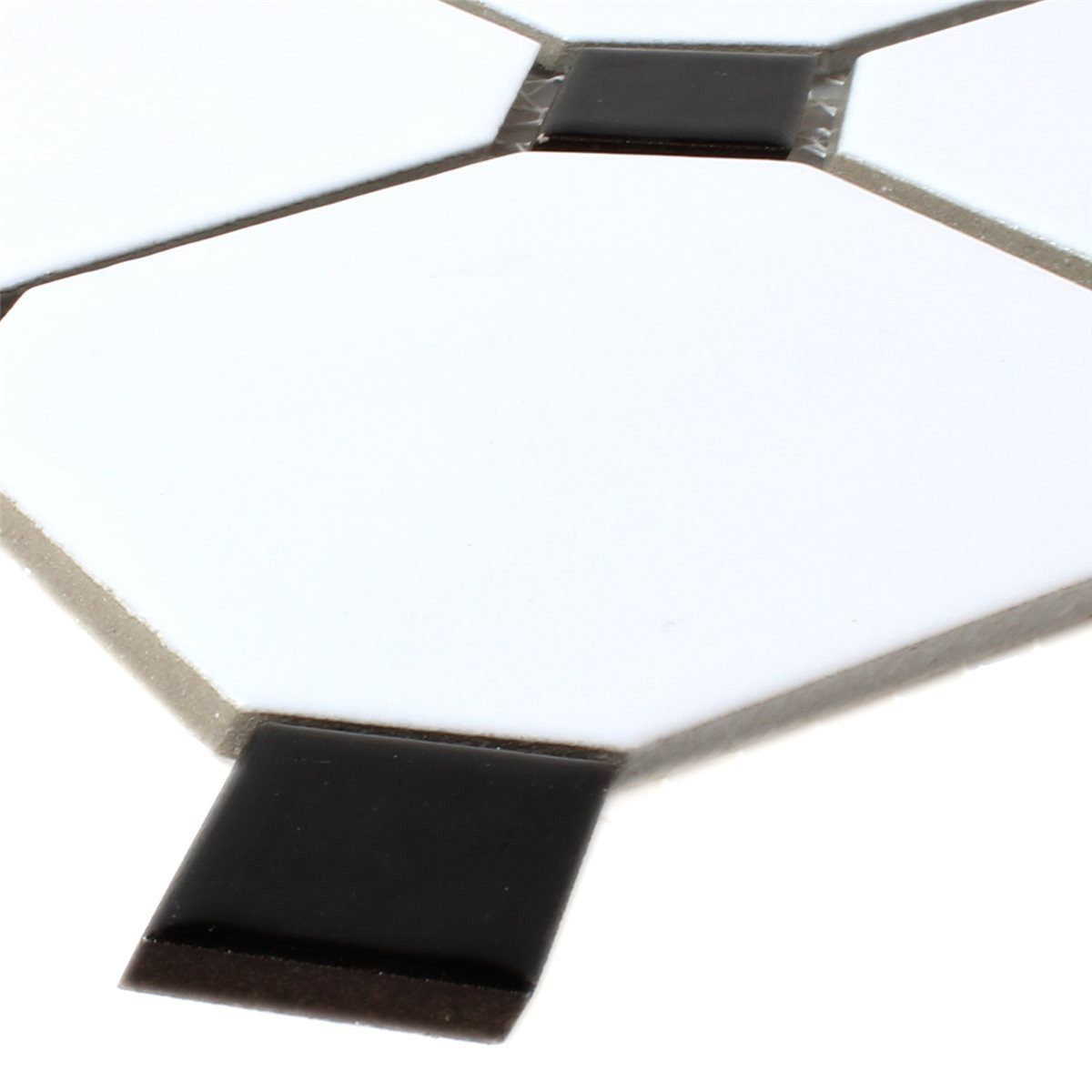 Mosafil Mosaikfliesen Keramik Mosaikfliesen Octagon Belami Weiß Schwarz, Keramik 30.000x30.000, schwarz, Wasserfest