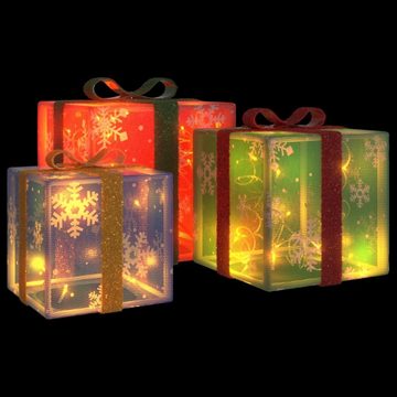 vidaXL Dekolicht Beleuchtete Geschenkboxen 3 Stk 64 LEDs Warmweiß