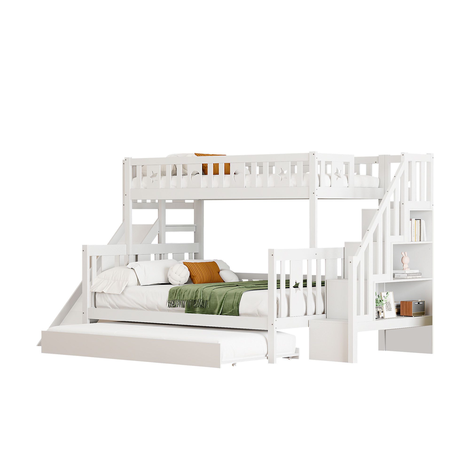 Flieks Etagenbett, Kinderbett 90x200cm/140x200cm mit Treppe günstig online kaufen