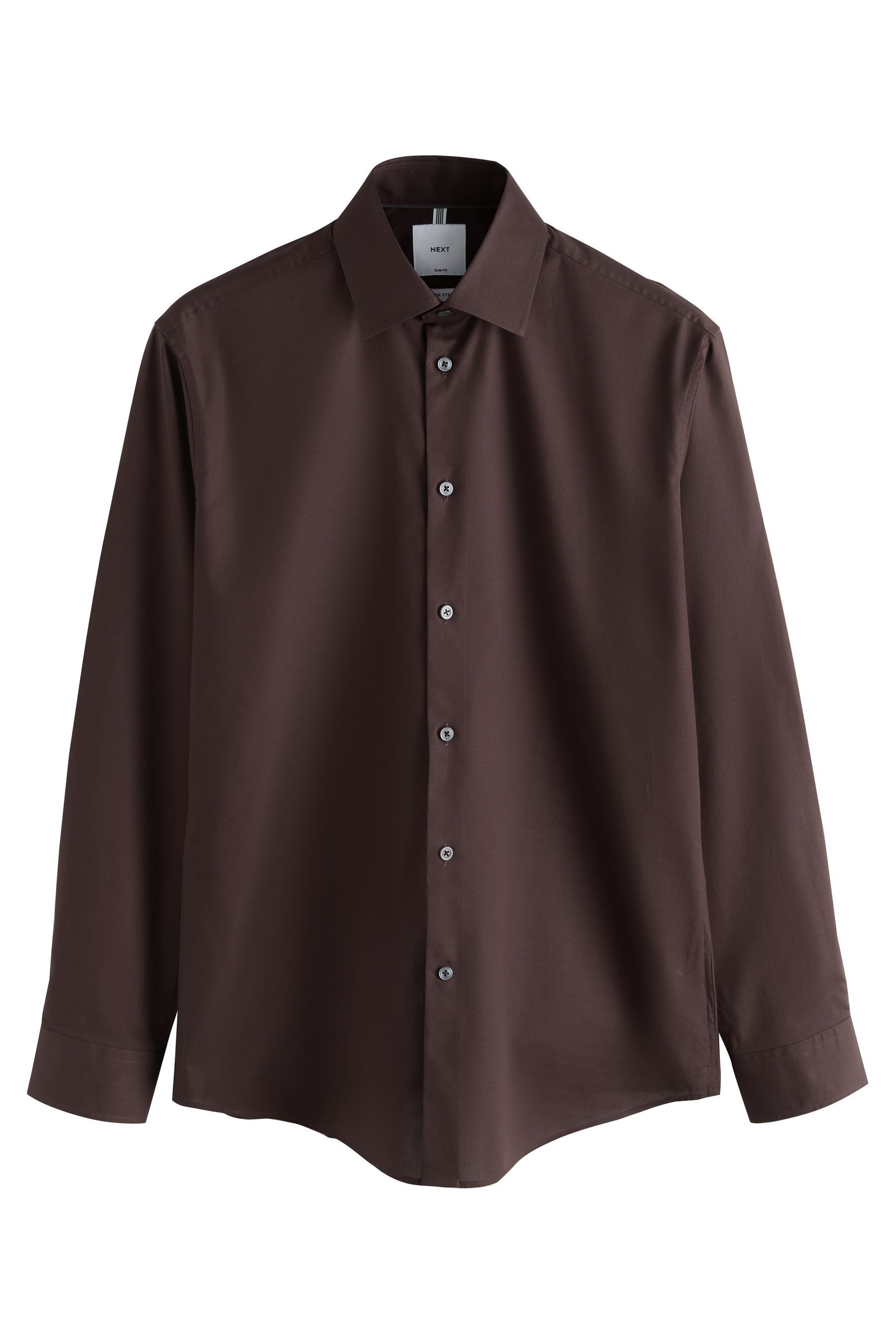 Langarmhemd Langärmeliges Slim Fit Hemd aus Baumwollstretch