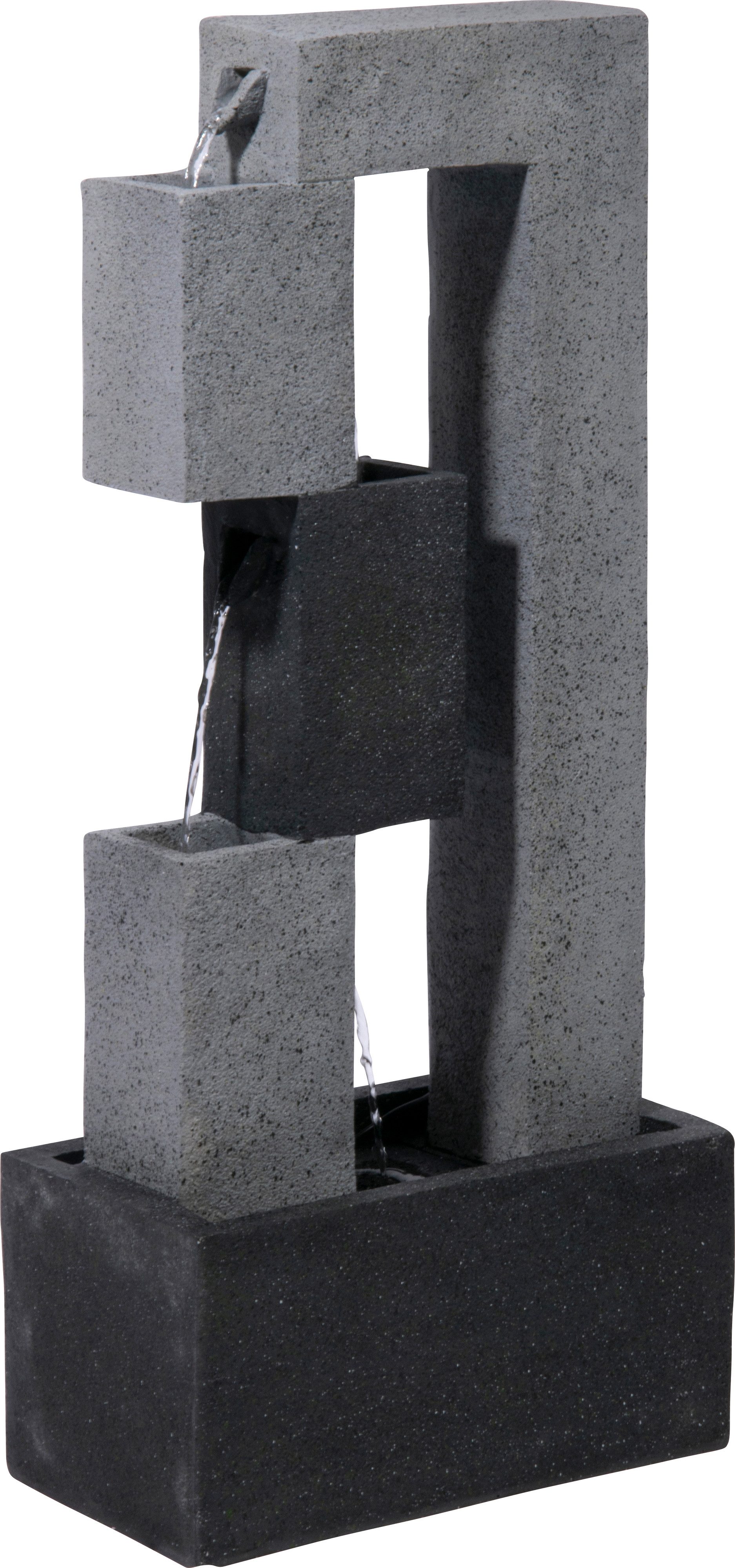 dobar Gartenbrunnen Großer Design-Gartenbrunnen mit 3 Stufen und LEDs