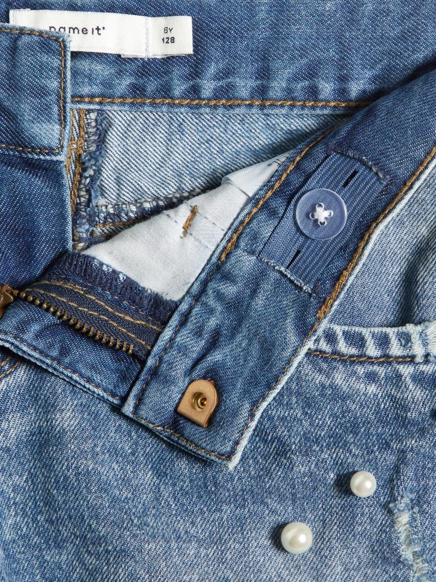 Name It Jeansshorts Name It Mädchen Jeansshorts verziert mit Perlen